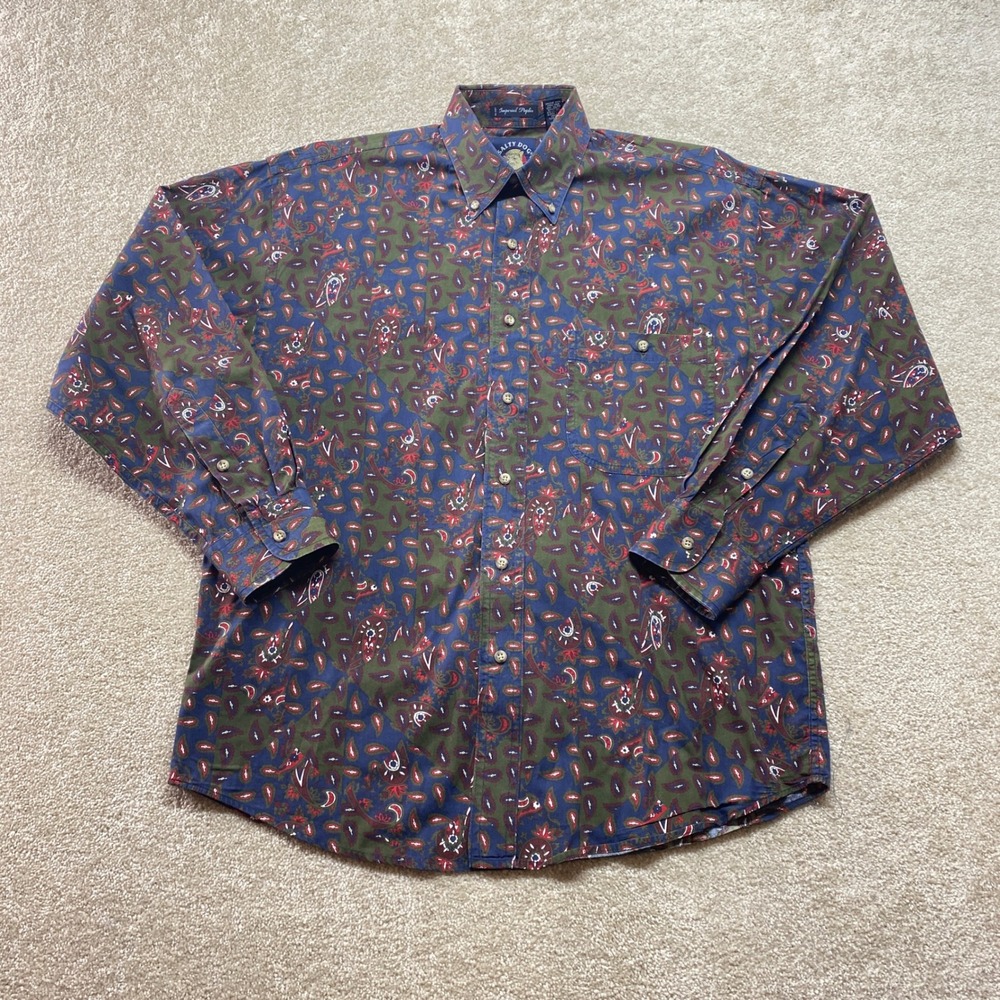 Salty Dog Gant Imperial Poplin Button‎ Down Shirt Mens Medium Paisley Print
